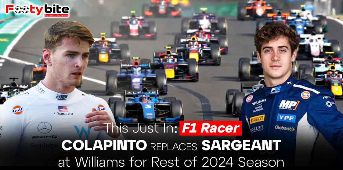 this-just-in:-f1-racer-colapinto-replaces-sargeant-at-williams-for-rest-of-2024-season